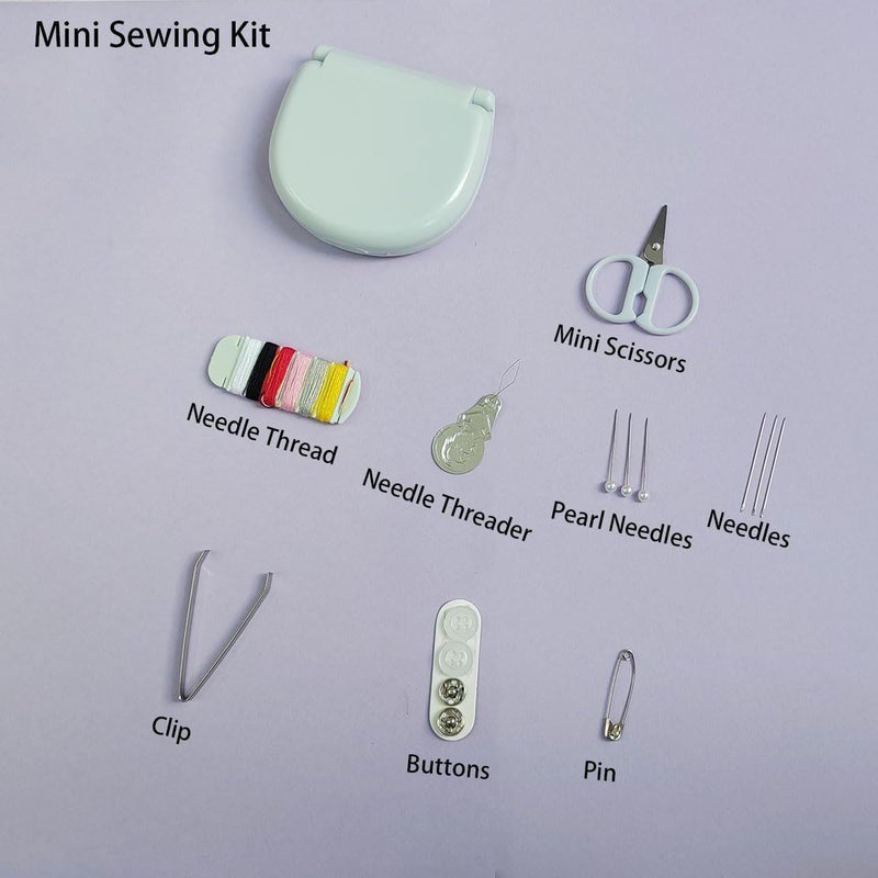 ZTEOFO 2 Pack Mini Travel Sewing Kit, Portable Travel Sewing Box Kit, Portable Heart-Shaped Box - Image 5